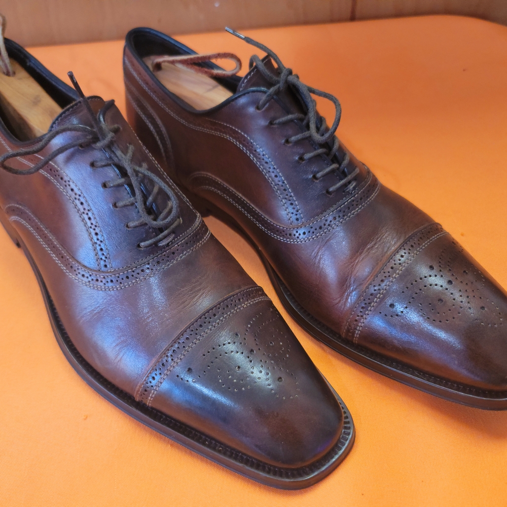 To Boot By Adam Derrick -Phelps Cap Toe Oxford in Crust Tobacco Men's Shoes